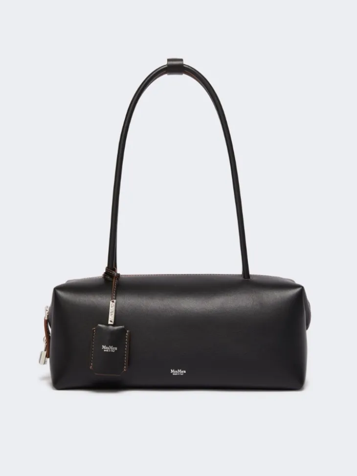 Natural leather bowler bag - BLACK