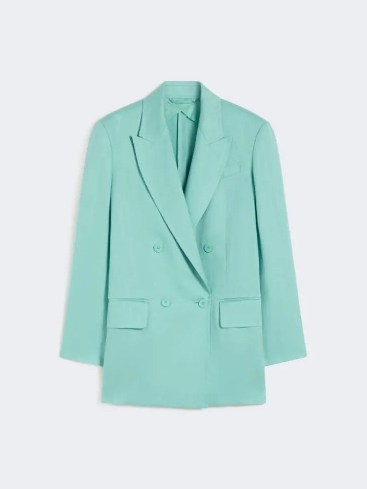 Olimpia Jacket in Chevron linen - WATER