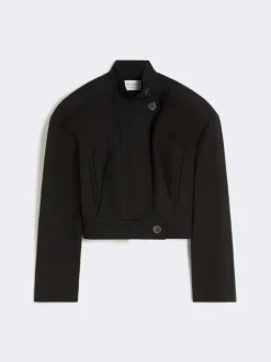 Oversized cotton bomber jacket - BLACK