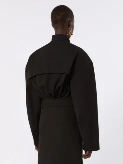 Oversized cotton bomber jacket - BLACK