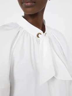 Oversized cotton poplin shirt - WHITE