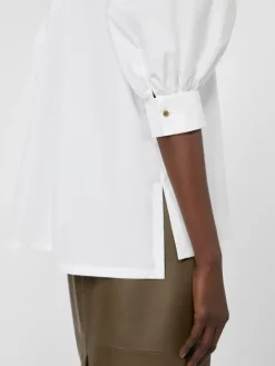 Oversized cotton poplin shirt - WHITE