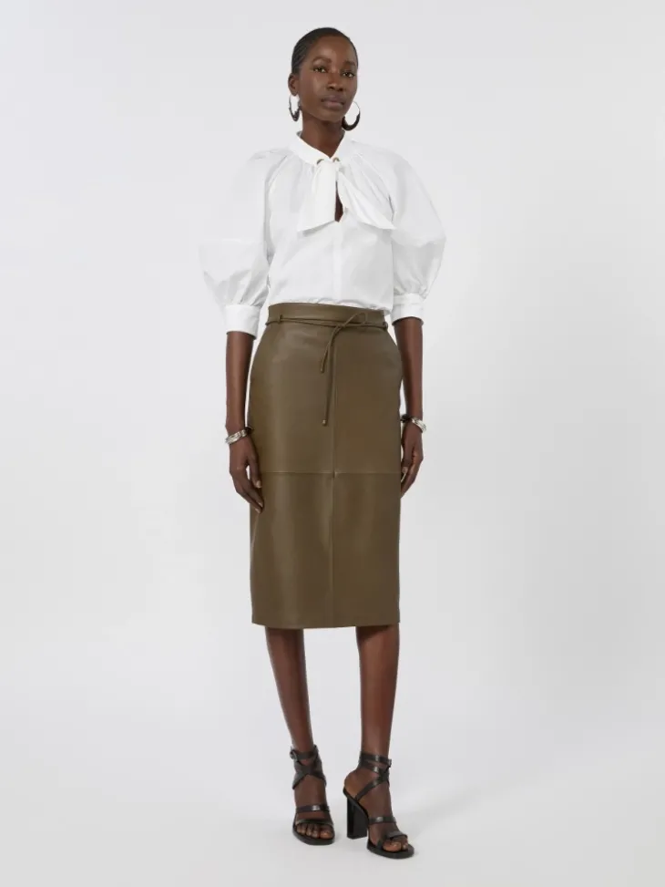 Oversized cotton poplin shirt - WHITE