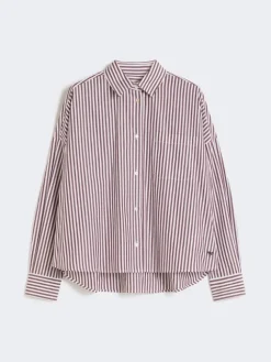 Oversized cotton shirt - BORDEAUX