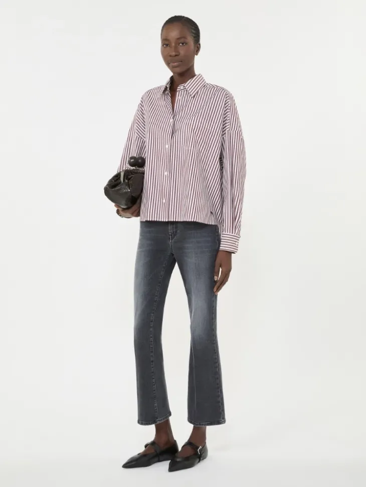 Oversized cotton shirt - BORDEAUX