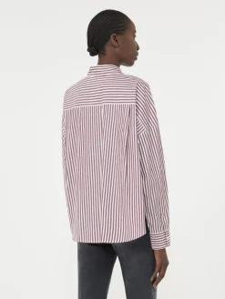 Oversized cotton shirt - BORDEAUX