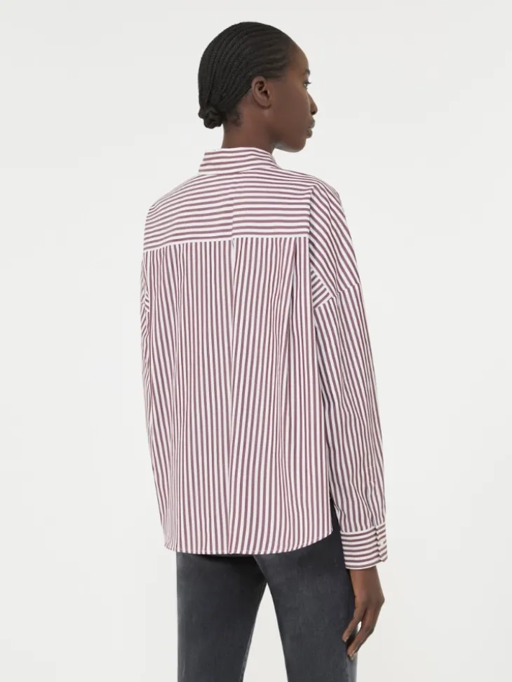 Oversized cotton shirt - BORDEAUX