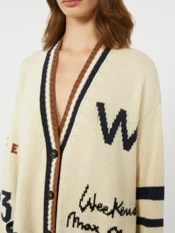 Oversized cotton-blend cardigan - SAND