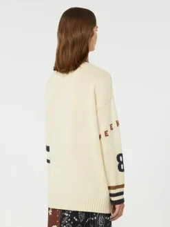 Oversized cotton-blend cardigan - SAND