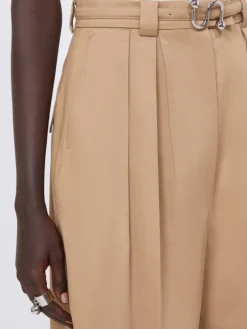 Oversized gabardine trousers - BISCUIT