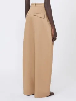 Oversized gabardine trousers - BISCUIT