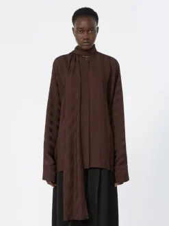 Oversized kimono shirt - CHOCOLATE