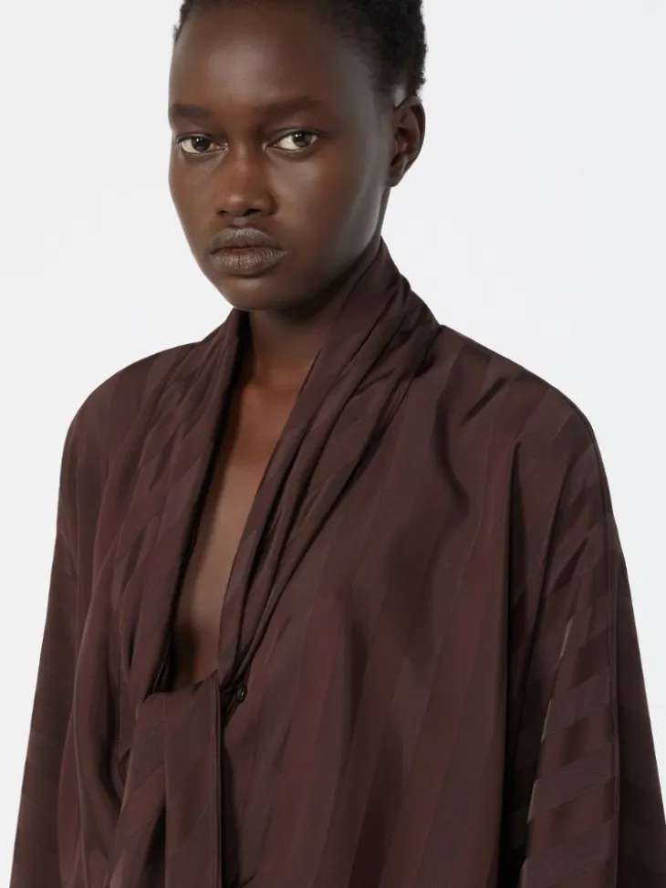 Oversized kimono shirt - CHOCOLATE