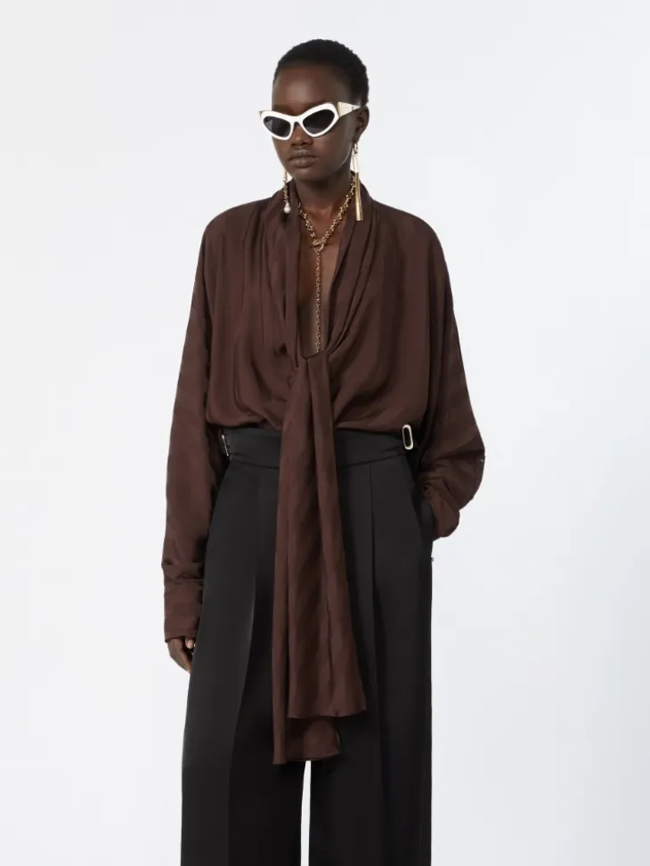 Oversized kimono shirt - CHOCOLATE