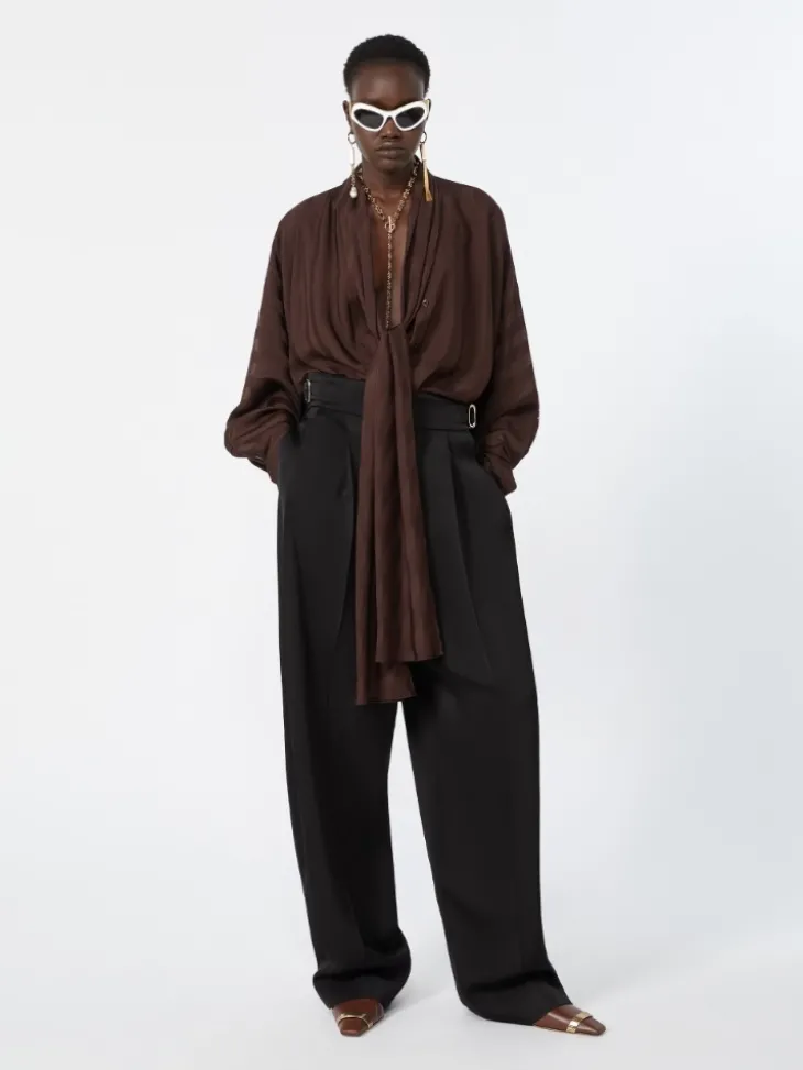 Oversized kimono shirt - CHOCOLATE