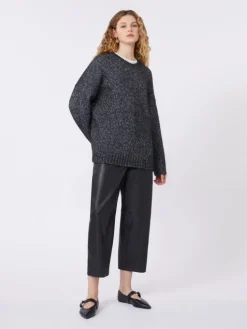 Oversized mohair and lurex sweater - DARK GREY