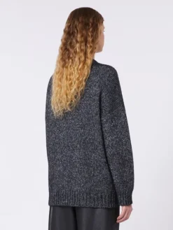 Oversized mohair and lurex sweater - DARK GREY
