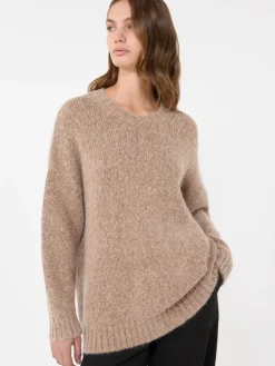 Oversized mohair and lurex sweater - COPPER