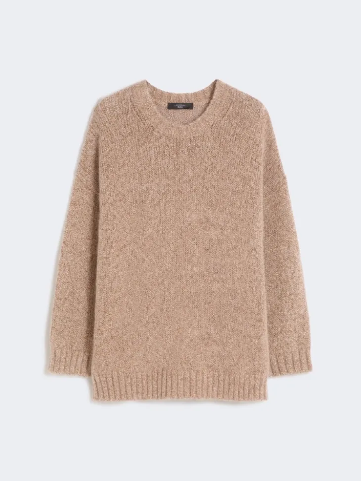 Oversized mohair and lurex sweater - COPPER