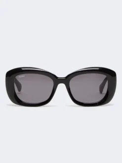 Oversized oval sunglasses - BLACK