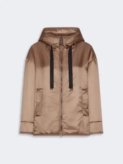Oversized padded jacket in water-repellent canvas - MUD