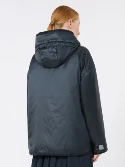 Oversized padded jacket in water-repellent canvas - MIDNIGHTBLUE