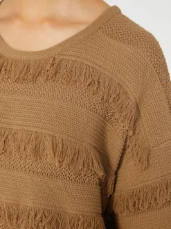 Oversized patterned viscose sweater - DESERT