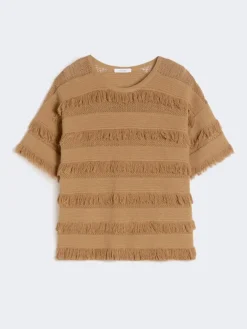 Oversized patterned viscose sweater - DESERT