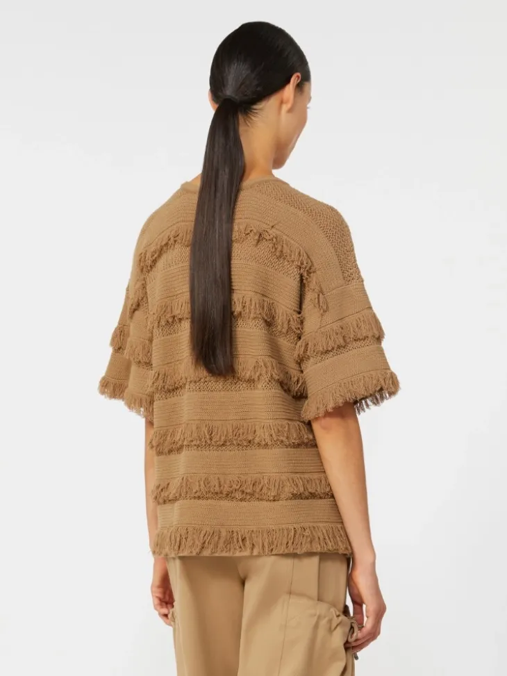 Oversized patterned viscose sweater - DESERT