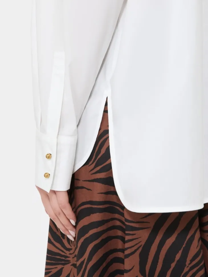 Oversized poplin shirt - WHITE