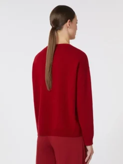 Oversized wool and cashmere sweater - DARK RED