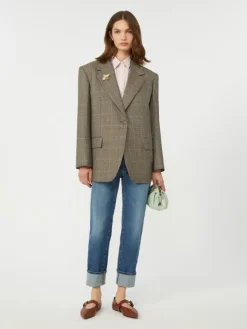 Oversized wool blazer - BROWN