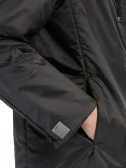 Padded water-repellent hooded jacket - BLACK