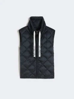 Padded water-repellent nylon canvas gilet - MIDNIGHTBLUE