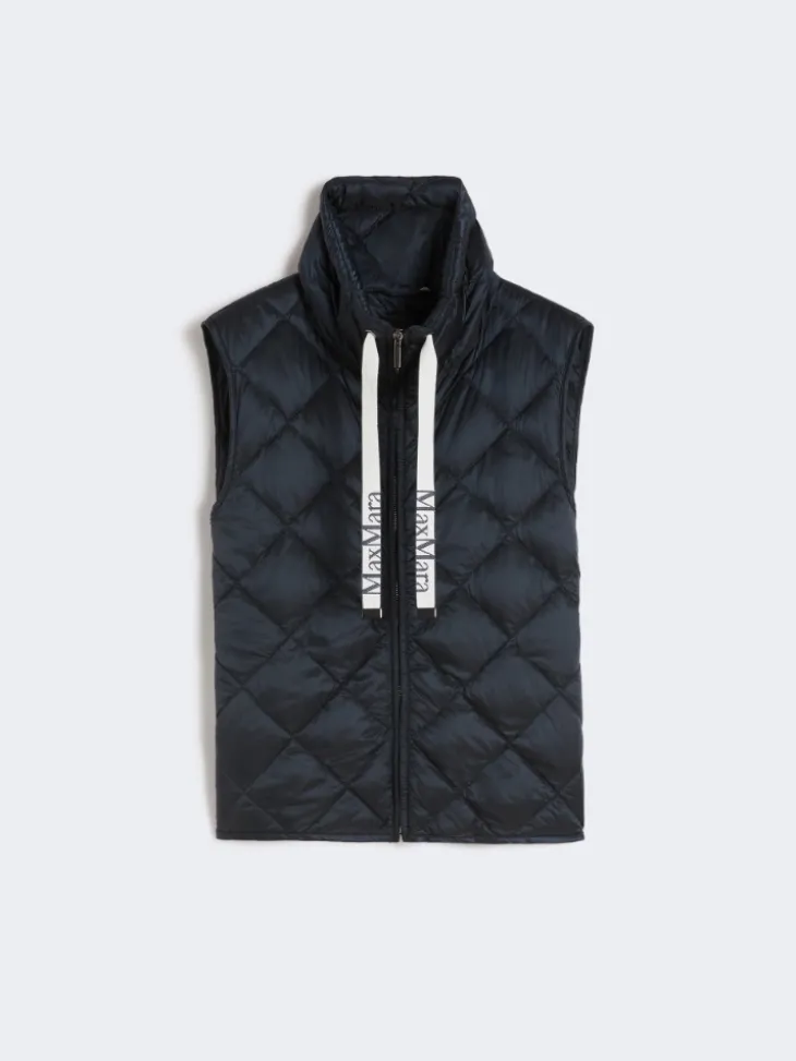 Padded water-repellent nylon canvas gilet - MIDNIGHTBLUE