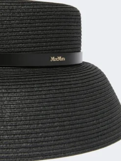 Paper yarn lampshade hat - BLACK