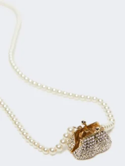 Pasticcino Bag-pendant necklace - OPTICAL WHITE