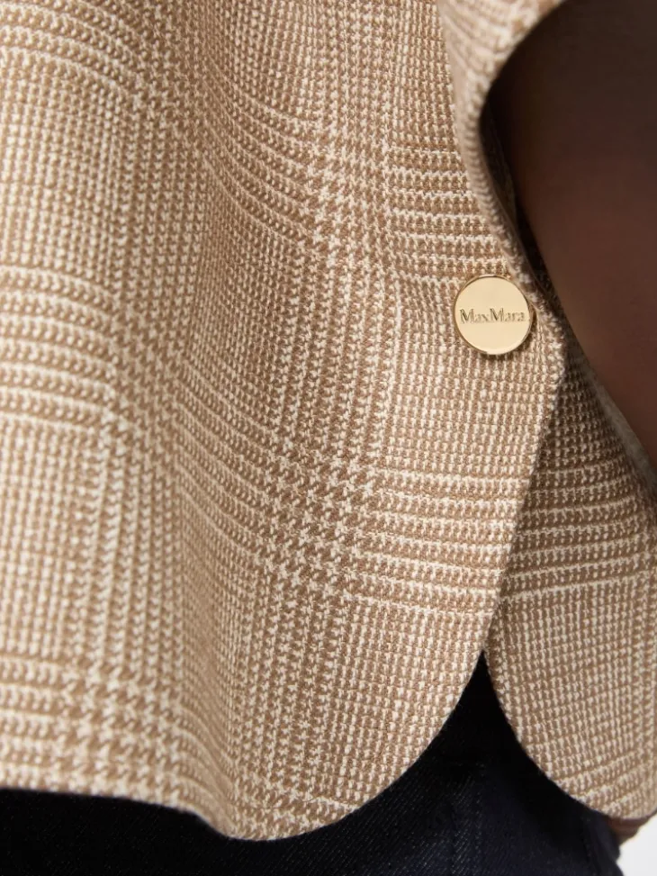 Patterned cotton cloak - TOBACCO