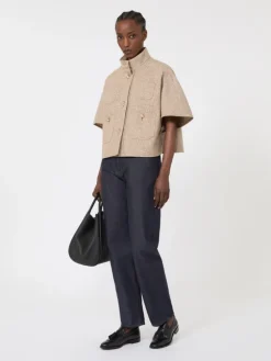 Patterned cotton cloak - TOBACCO