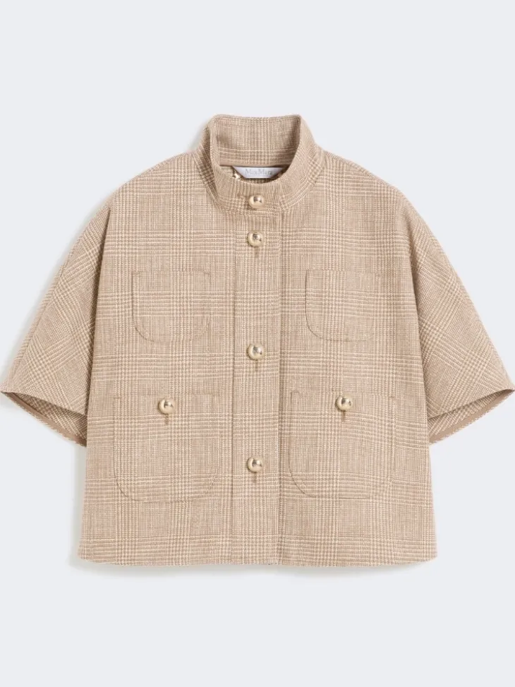 Patterned cotton cloak - TOBACCO