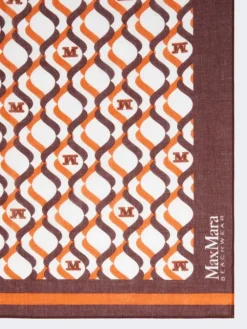 Patterned muslin scarf - CORAL