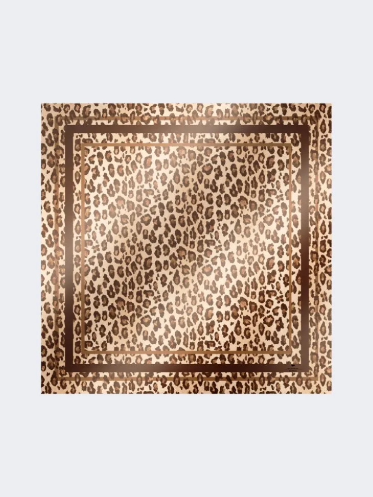 Patterned silk twill foulard - BLACK