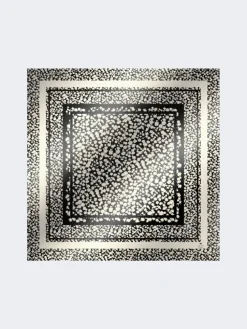 Patterned silk twill foulard - BLACK