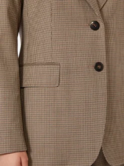 Patterned wool twill blazer - CARAMEL