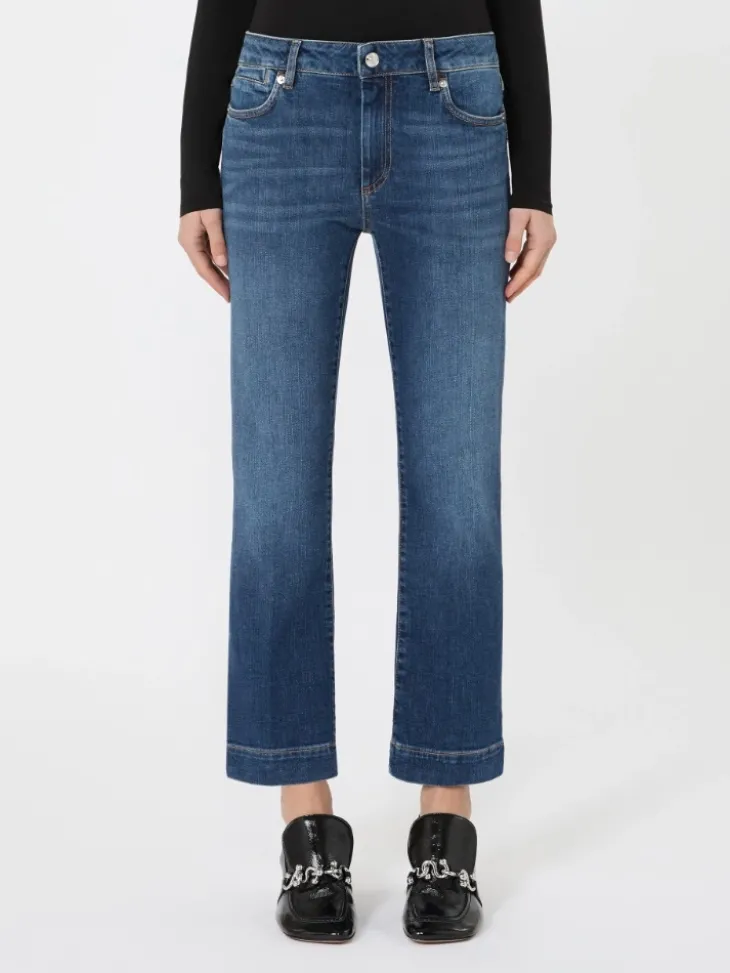 Perfect-fit low-rise mini flare trousers - ULTRAMARINE