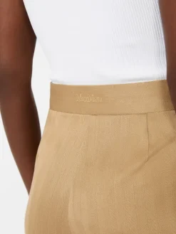 Pinstripe jacquard jersey trousers - DESERT