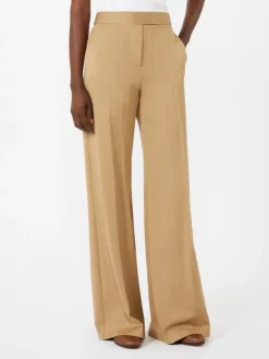 Pinstripe jacquard jersey trousers - DESERT
