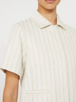 Pinstripe piqué jersey jacket - WHITE