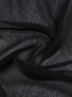 Pleated cashmere and silk stole - BLACK