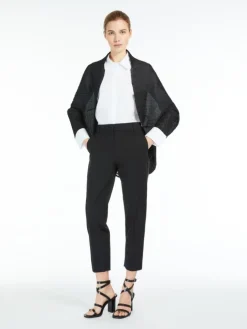 Pleated fabric shrug - BLACK